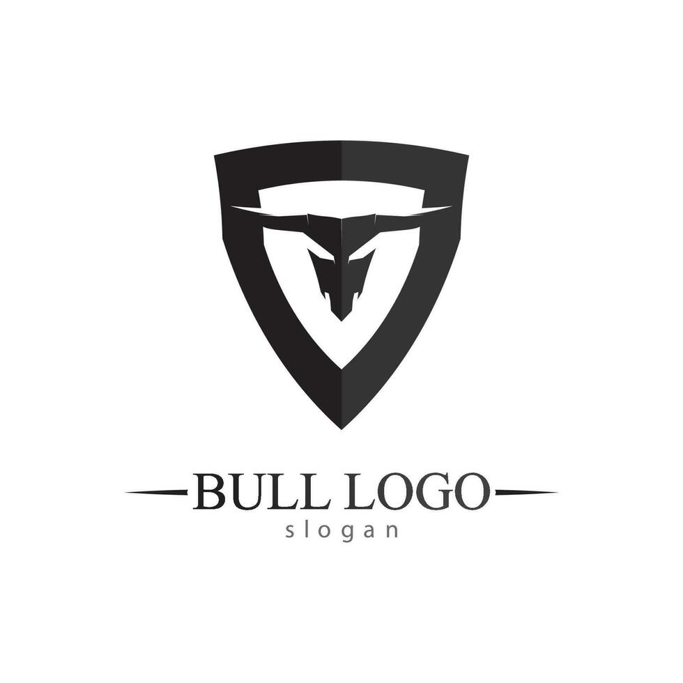 Aplicación de iconos de plantilla de logotipo y símbolos de cuerno de toro y búfalo vector