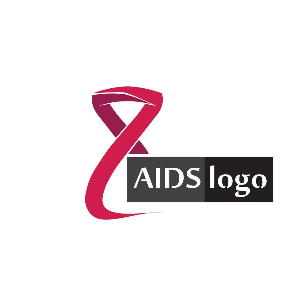 aids ribbon logo and world aids day vector design