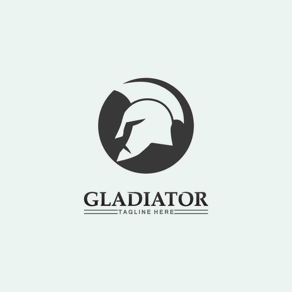 Spartan helmet, gladiator logo template vector icon design, head icon of warriors, soldier