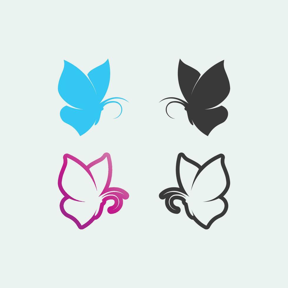 vector, mariposa, conceptual, simple, colorido, icono. logo. ilustración vectorial vector