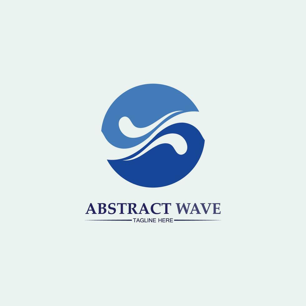 Water wave icon vector