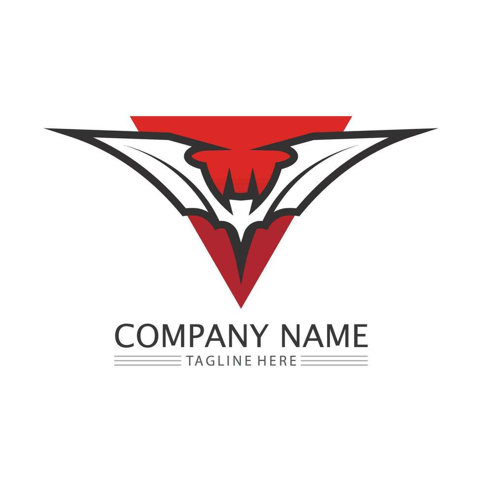 bat vector icon logo template