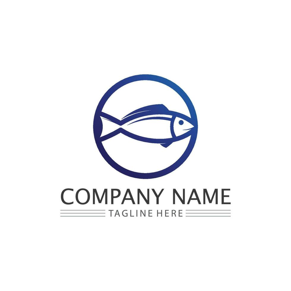 Fish logo template vector