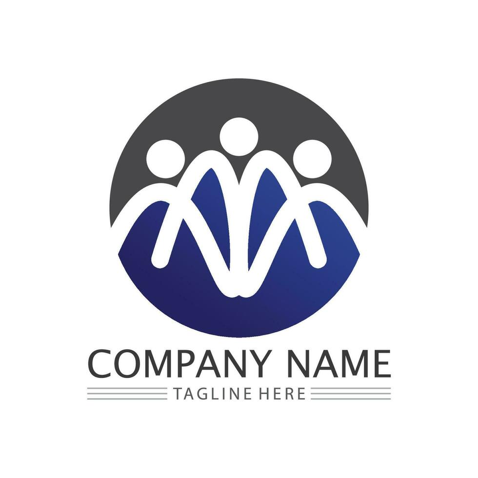 People Icon work group Vector  logo illustration design