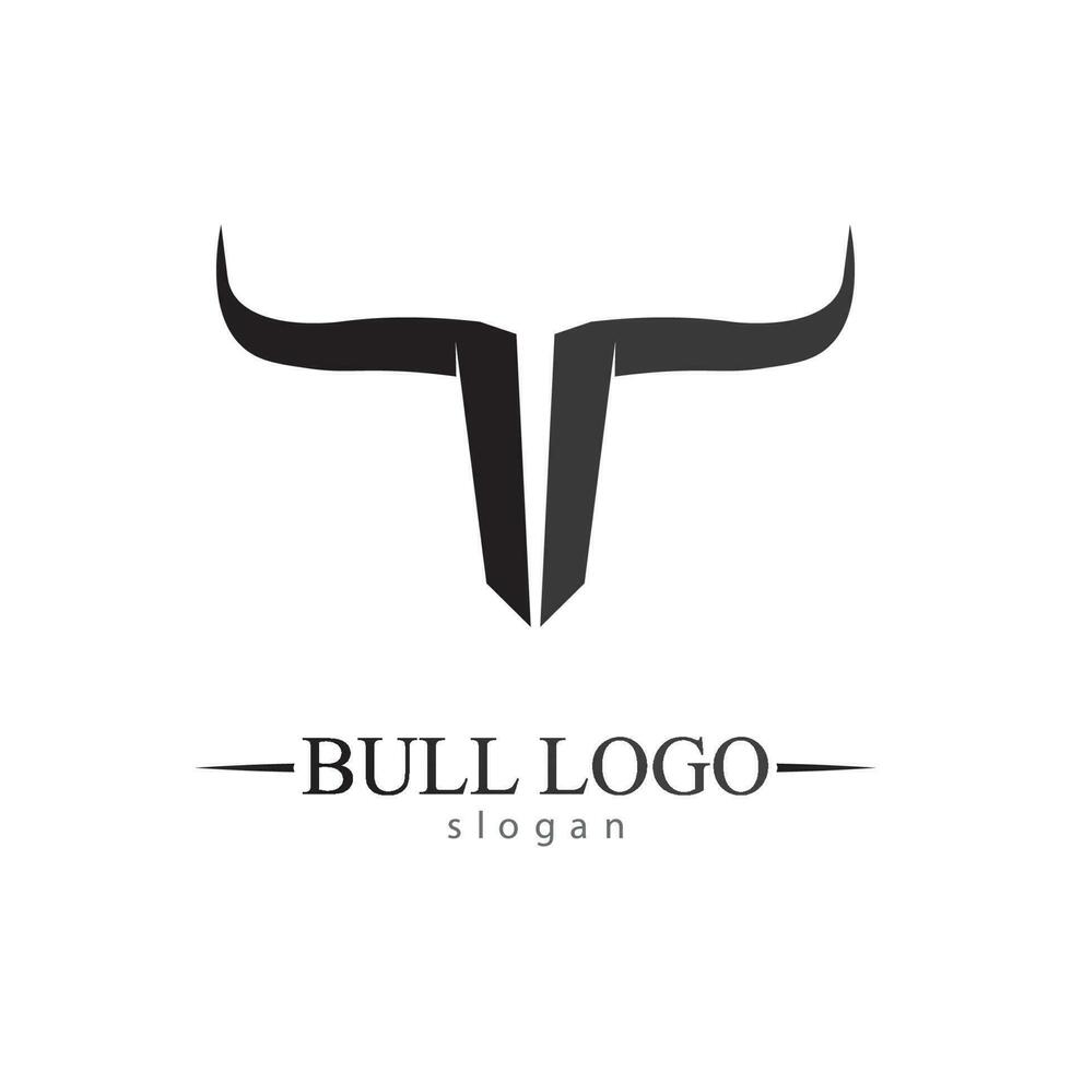 Bull horn and buffalo logo and symbols template icons app vector