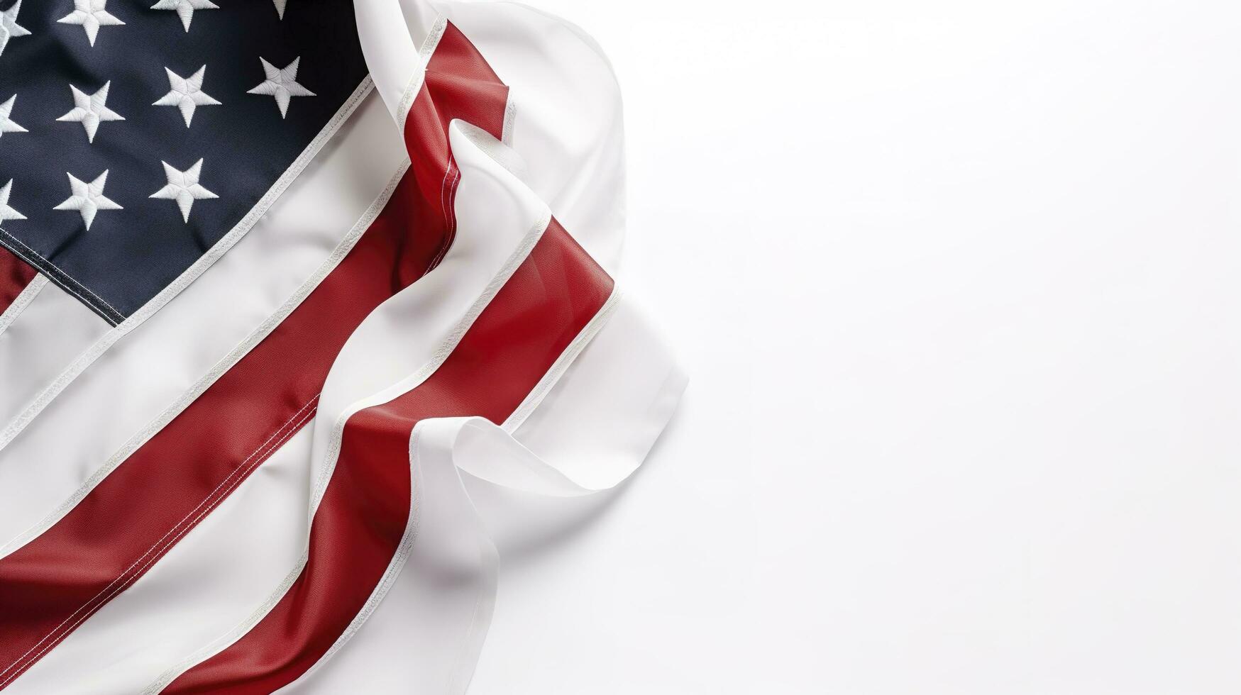 American flag border isolated on white background, generate ai photo