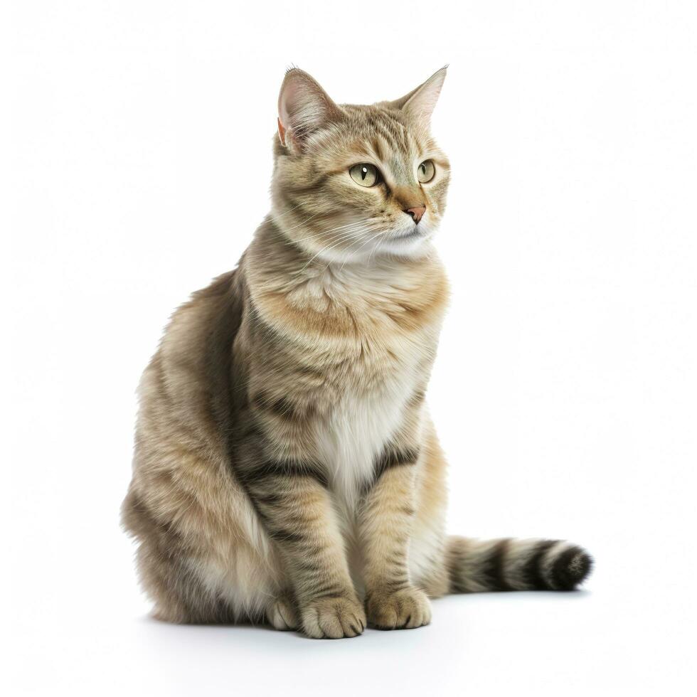 Cat isolated on white background, generate ai photo