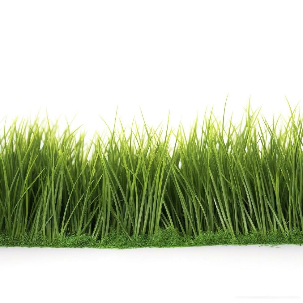 green grass field isolated on white background, generate ai photo