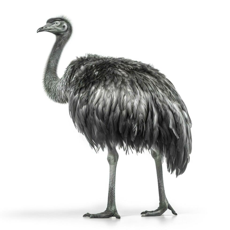 Ostrich isolated on white background, generate ai photo