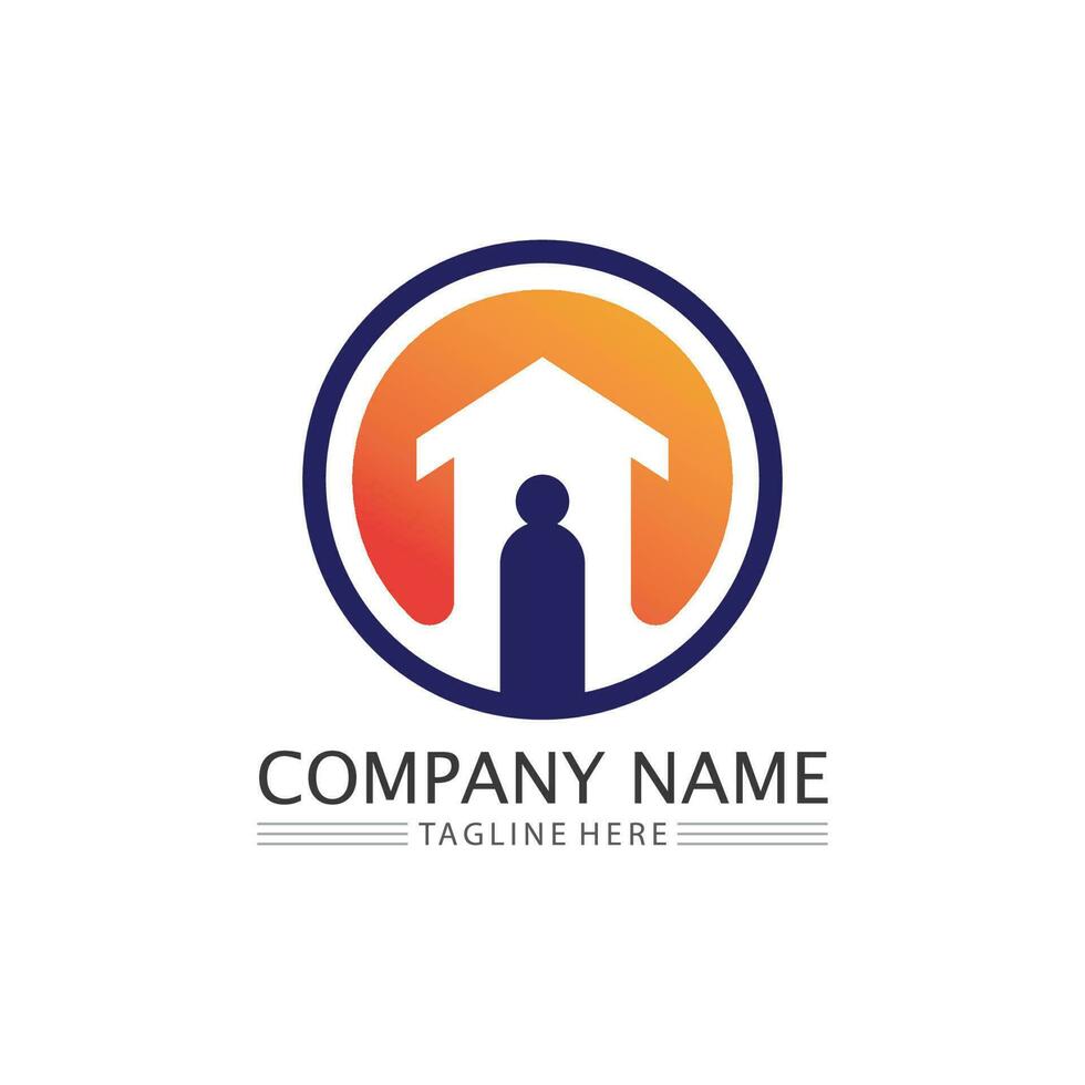 Real estate and home buildings vector logo icons template