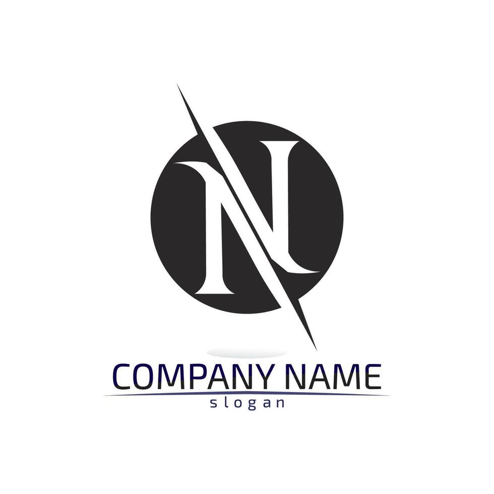 N font NLetter Logo Template vector and desain