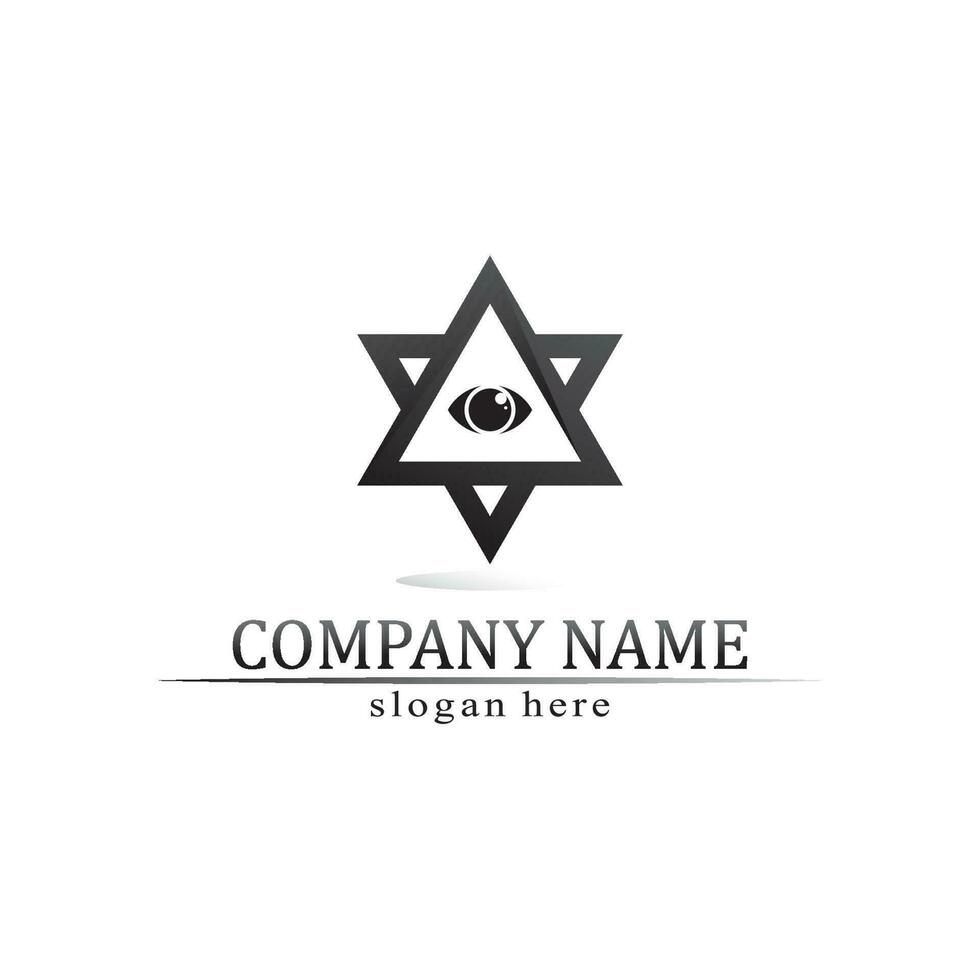 triangle pyramid logo design and vector symbol egyptian and logo business