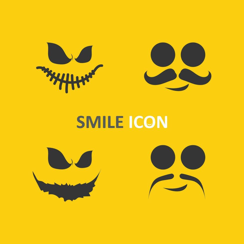 icono de sonrisa, sonrisa, diseño de logotipo vectorial, emoticonos felices, diseño divertido y felicidad de emoji vectorial vector