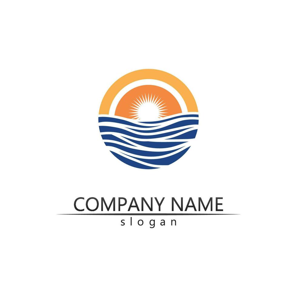 Water wave icon vector