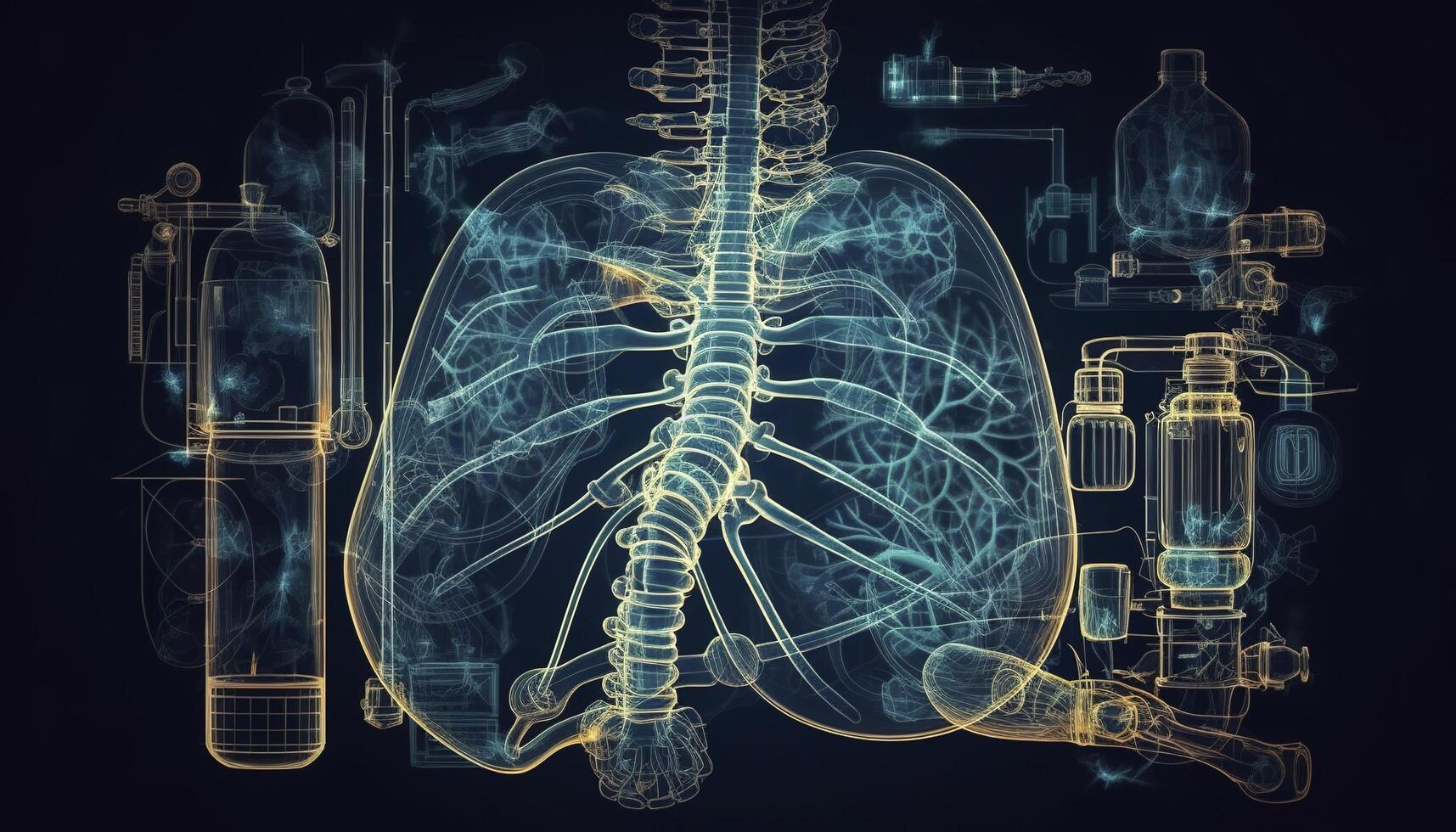 Smoky lungs of a smoker on a dark background isolate medical concept 3d illustration photo