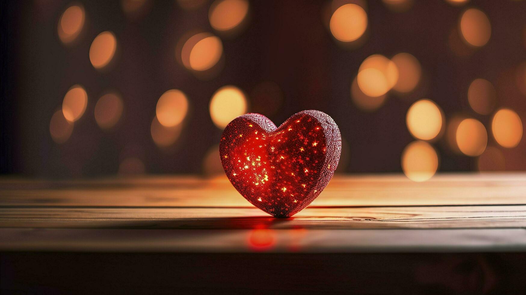 wooden heart silhouette in front of a white background, in the style of bokeh panorama, light red and crimson, romantic soft focus and ethereal light, two dimensional, generat ai photo