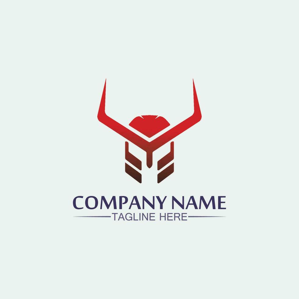 Spartan helmet, gladiator logo template vector icon design, head icon of warriors, soldier