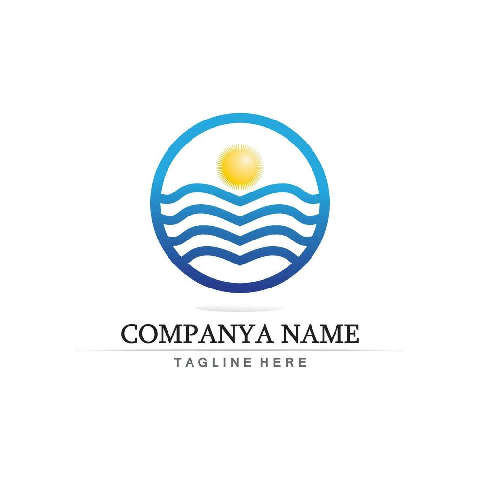 Water wave icon vector