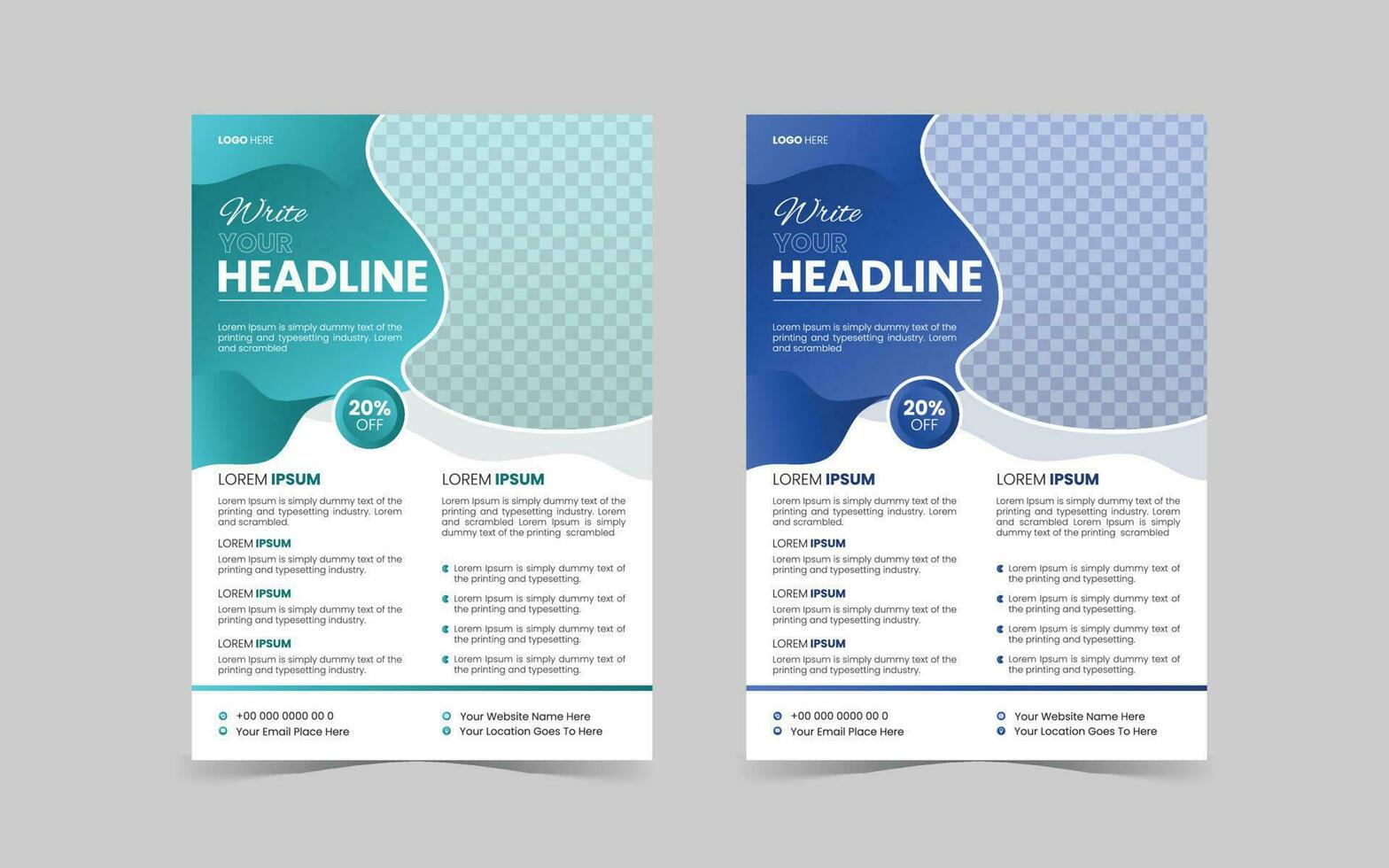 The Best Corporate, Medical, Admission, Travel Flyer Design Template. Abstract vector layout background set. For art template design, list, front page. Business brochure flyer design layout template.