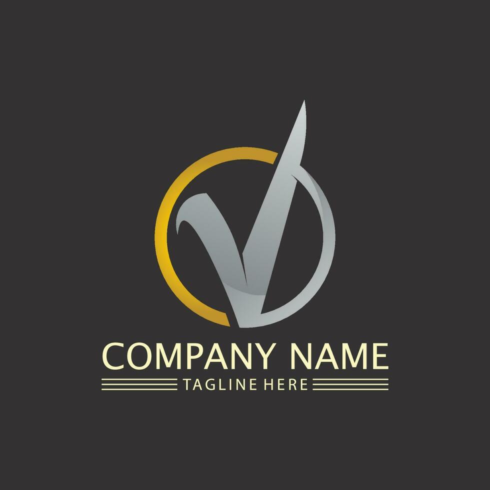 V Letter Lightning Logo Template vector