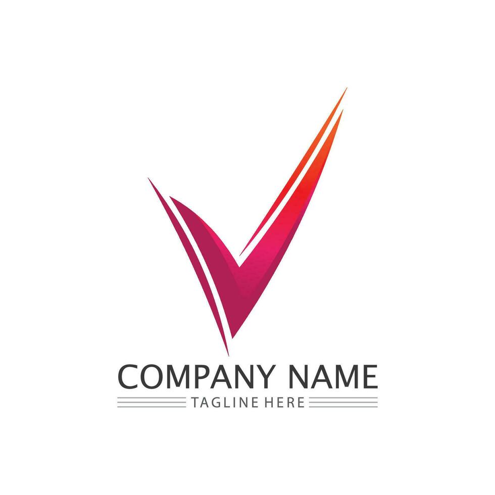 V Letter Logo Template vector