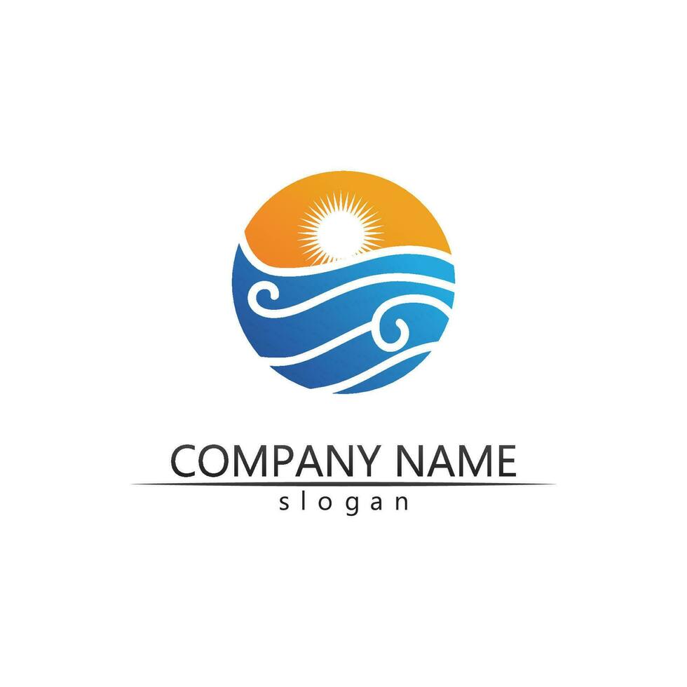 Water wave icon vector