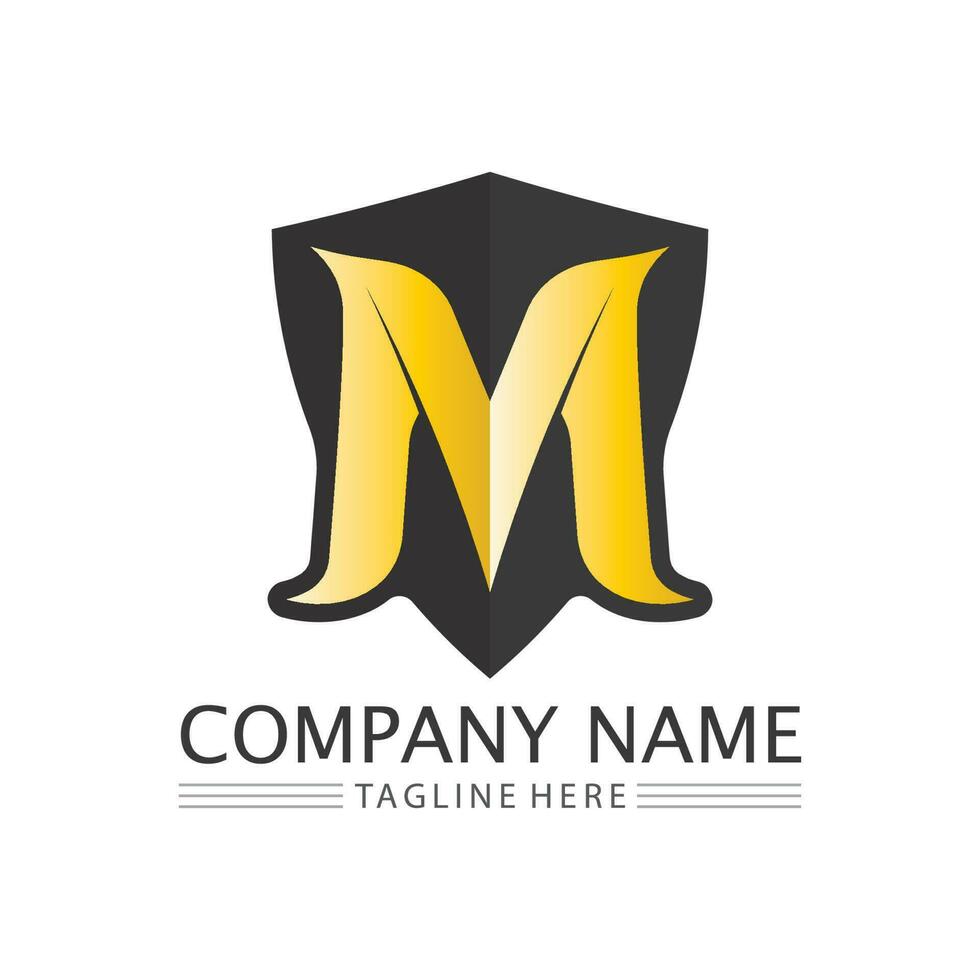 M letter logo design vector identity icon sign