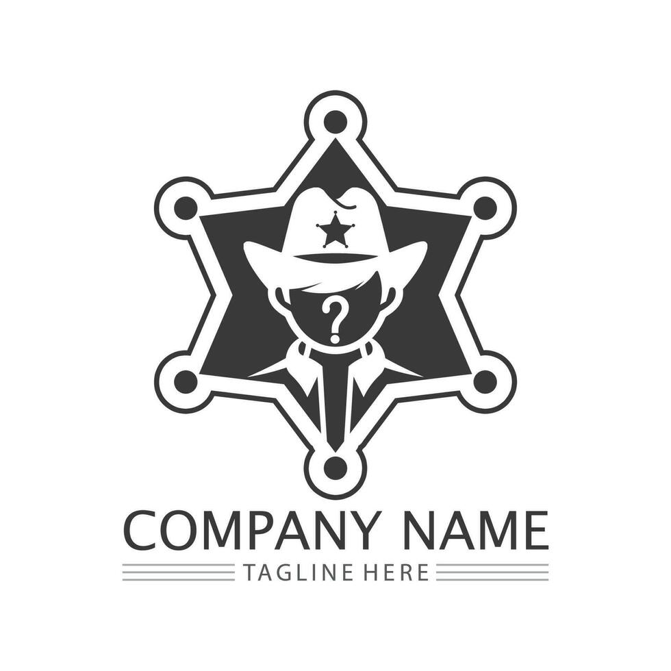 cowboy hat logo icon vector design template