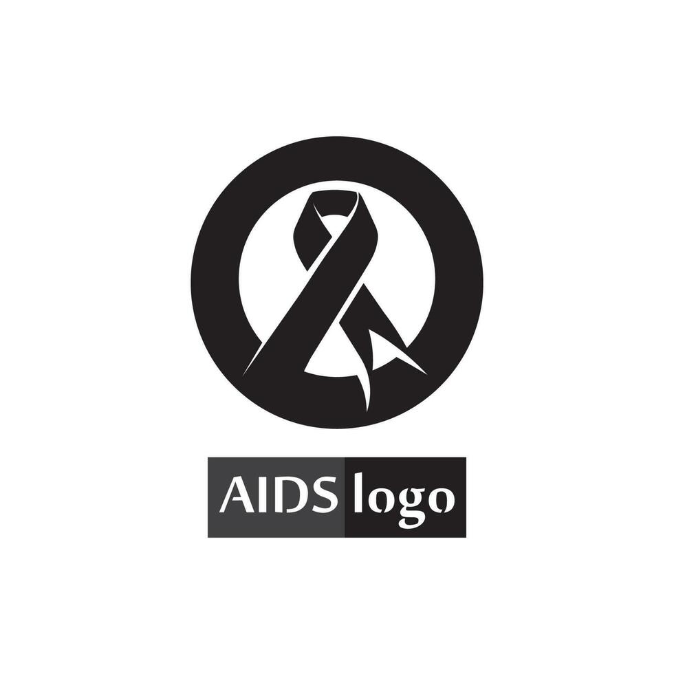 aids ribbon logo and world aids day vector design