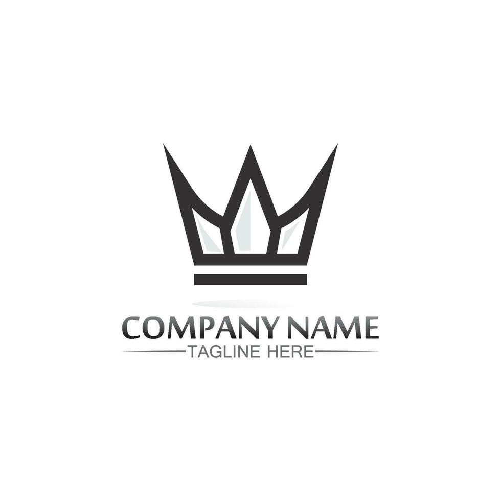 logotipo de la corona logotipo del rey logotipo de la reina, princesa, plantilla vector icono ilustración diseño imperial, real y exitoso logotipo empresarial