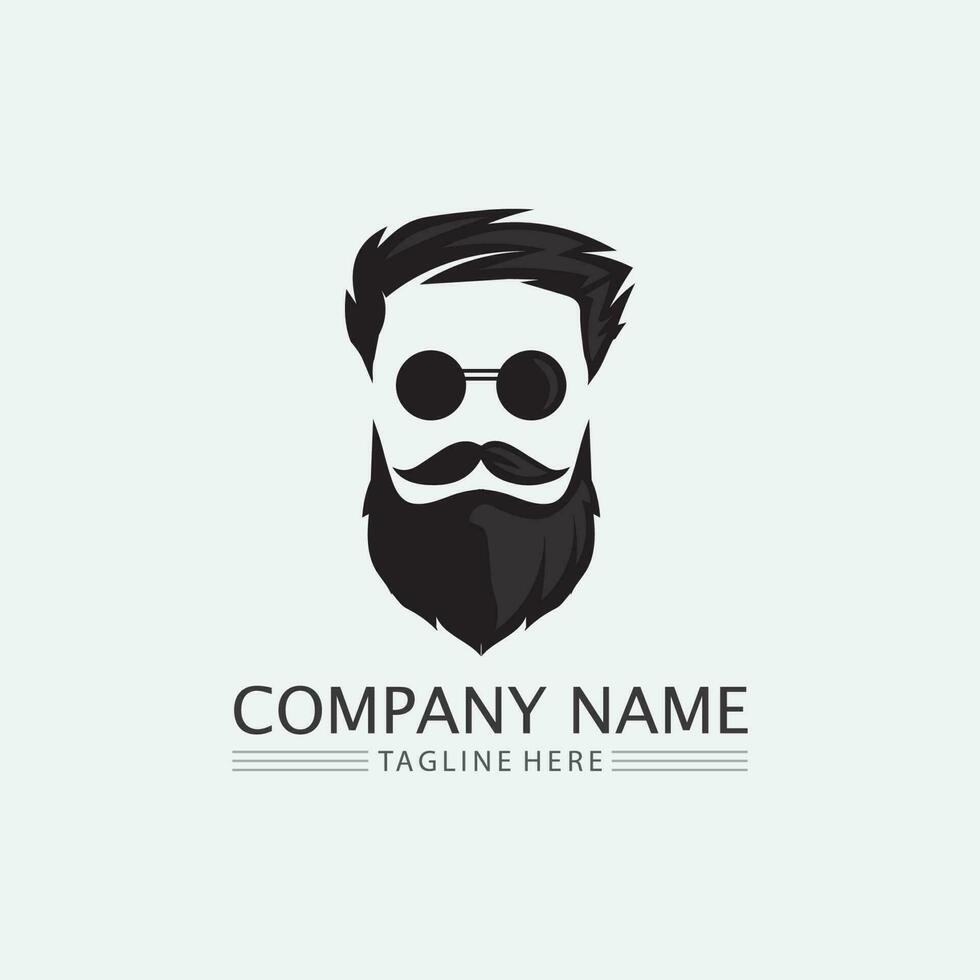 Vintage barbershop logo and design emblems labels, badges, logos background illustration vector