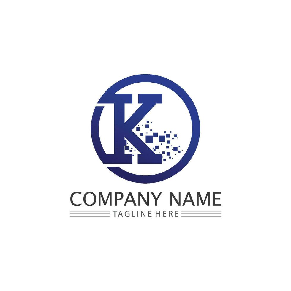 k diseño de logotipo k carta fuente concepto vector logo empresarial y diseño empresa inicial