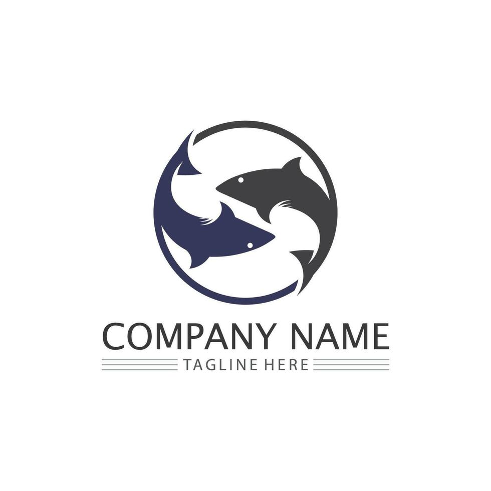 Fish logo template vector