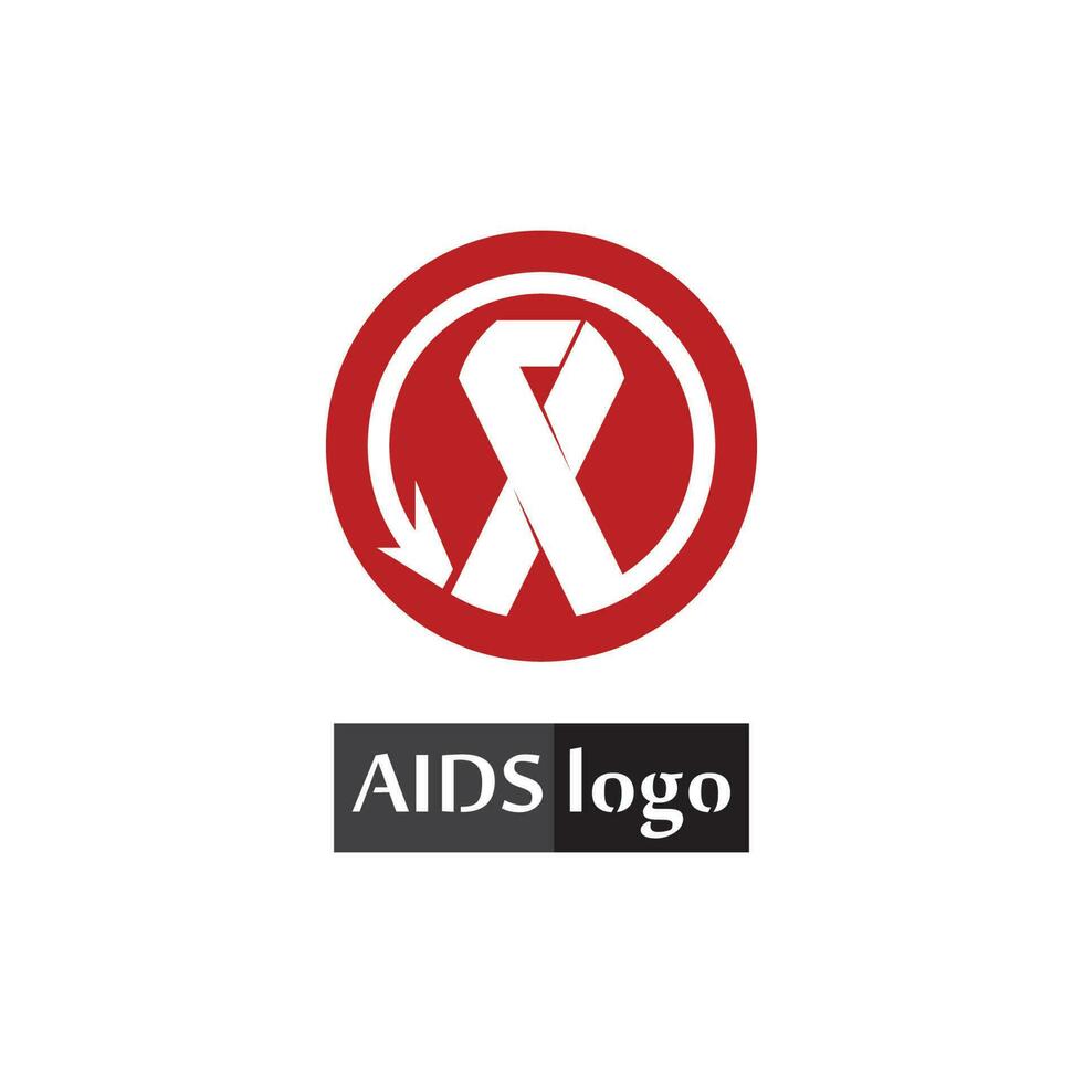aids ribbon logo and world aids day vector design
