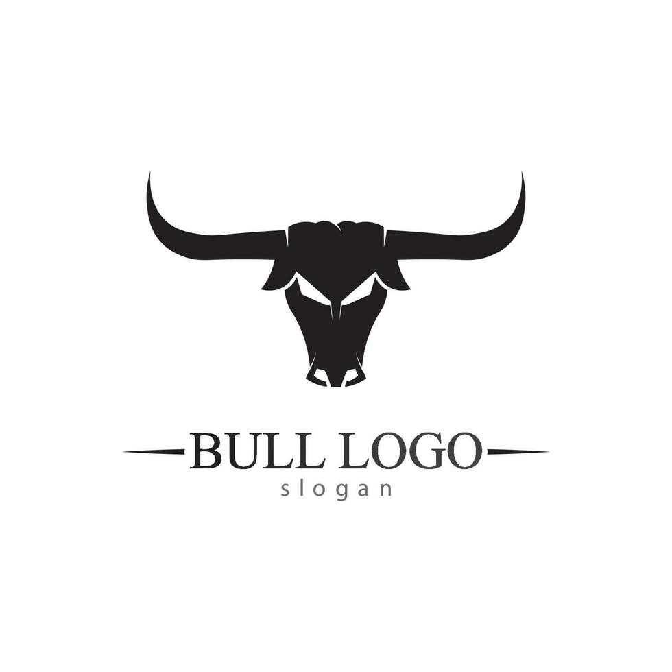 Bull horn and buffalo logo and symbols template icons app vector