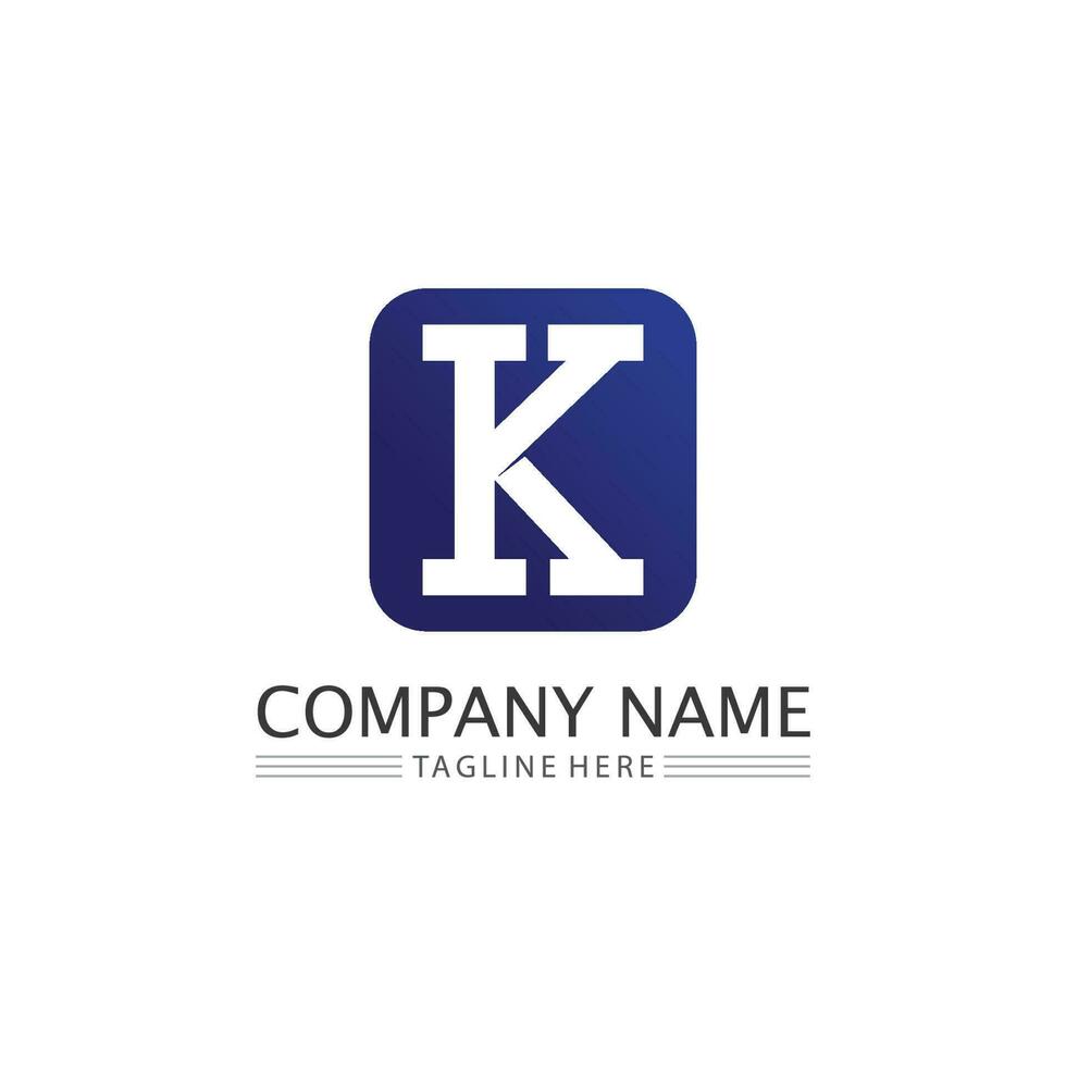 K logo design K letter font Concept Business logo vector and design initial company