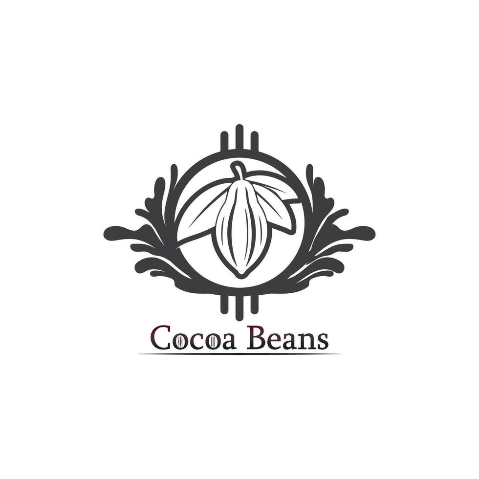 logotipo de chocolate e icono de cacao y diseño vectorial nuez y nuez deliciosa vector