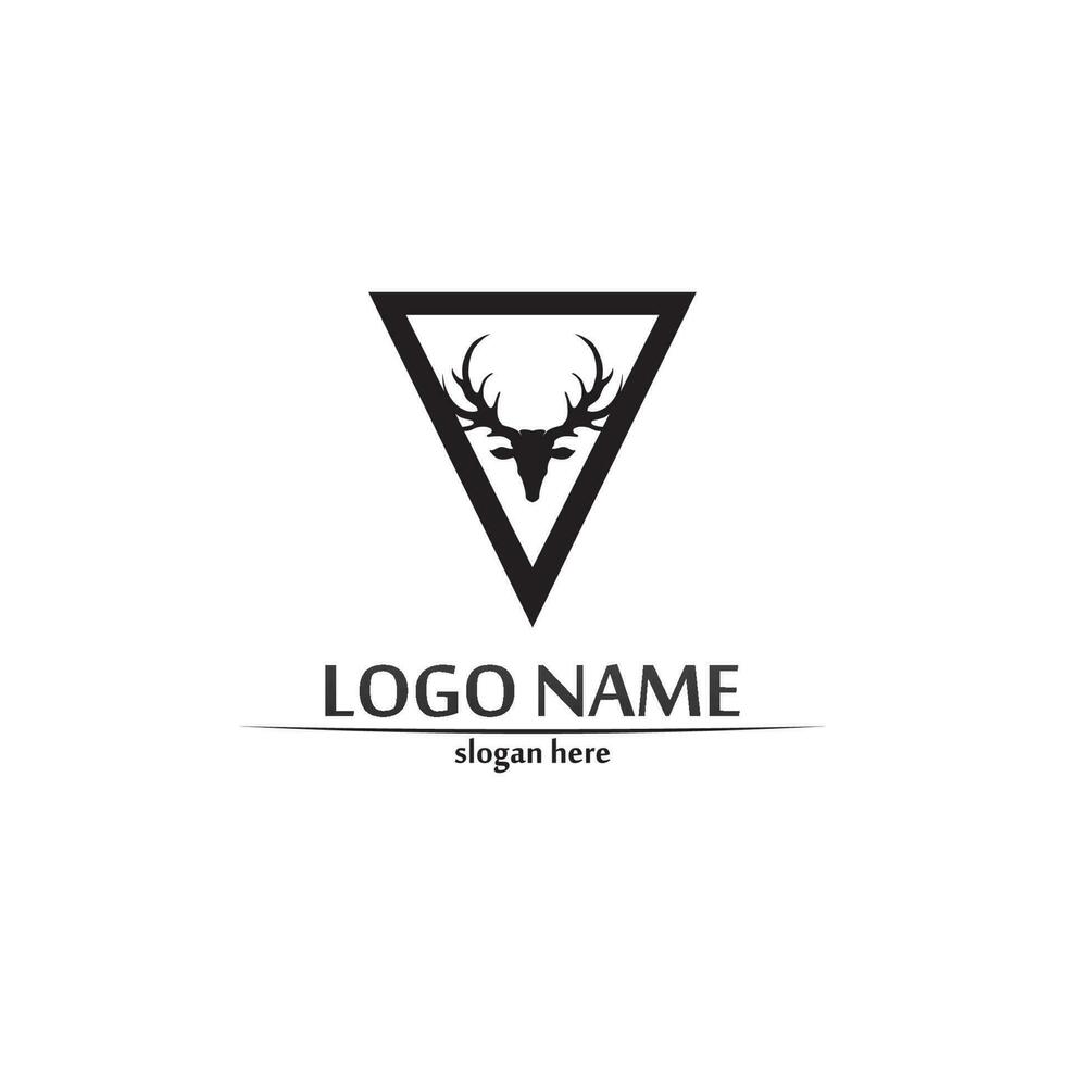 deer logo animal and mammal design and graphic vector