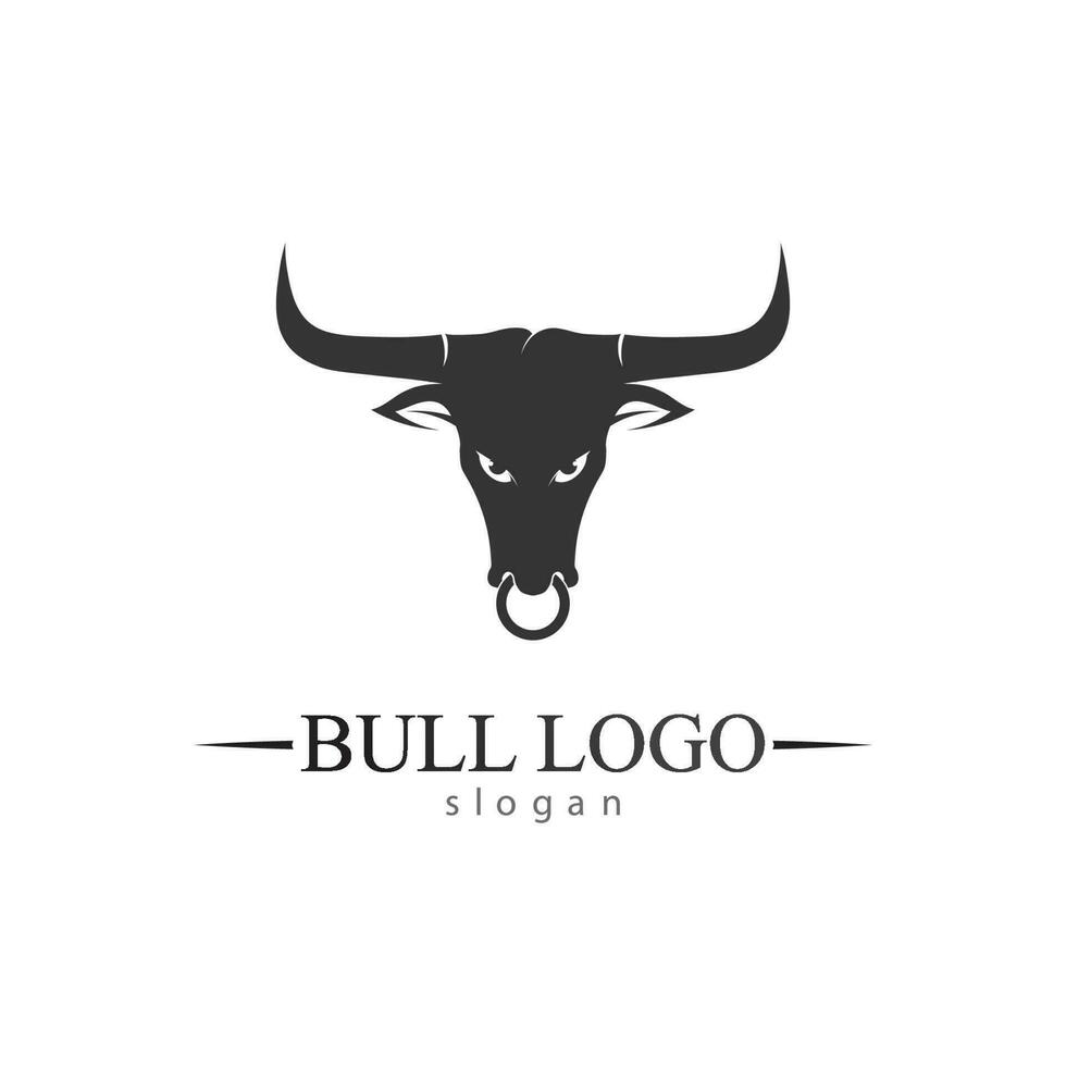 Aplicación de iconos de plantilla de logotipo y símbolos de cuerno de toro y búfalo vector