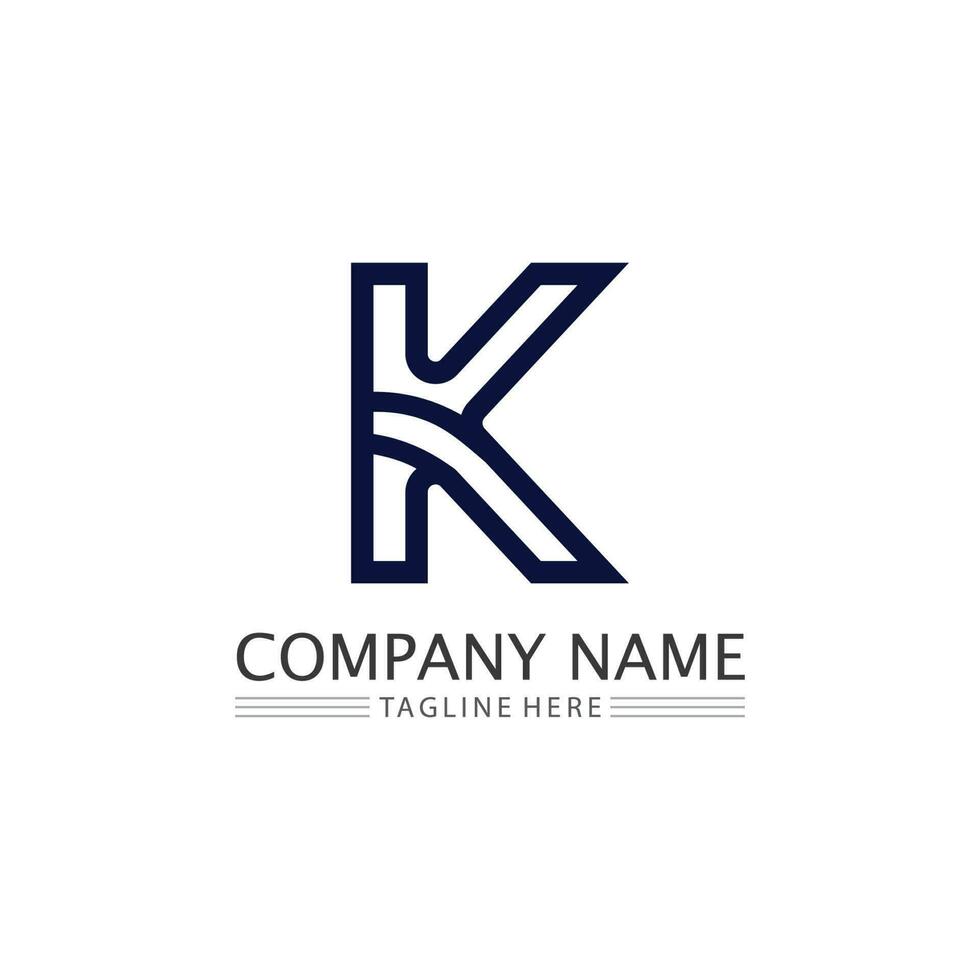 K logo design K letter font Concept Business logo vector and design initial company