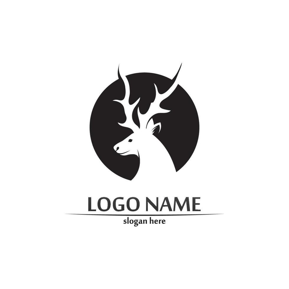 deer logo animal and mammal design and graphic vector