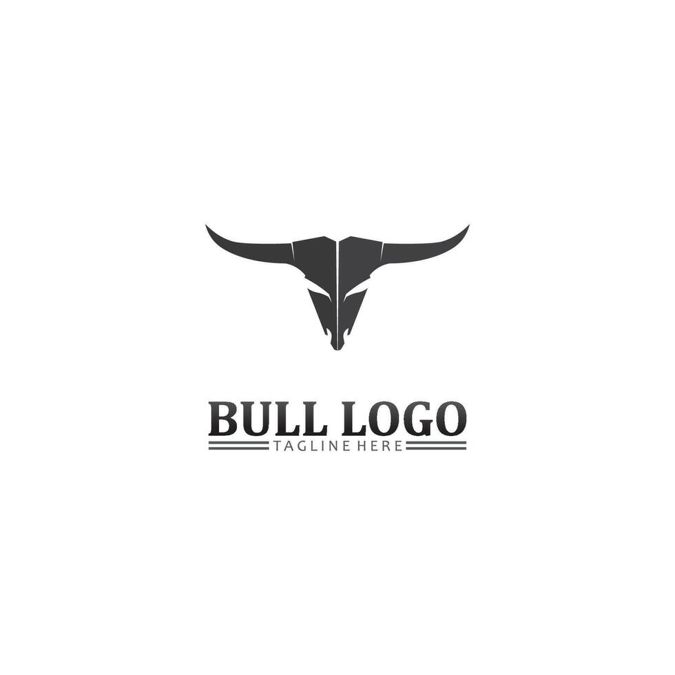 cabeza de búfalo de toro, vaca, vector de diseño de logotipo de mascota animal para búfalo de cuerno deportivo, animal, mamíferos, logotipo de cabeza, salvaje, matador