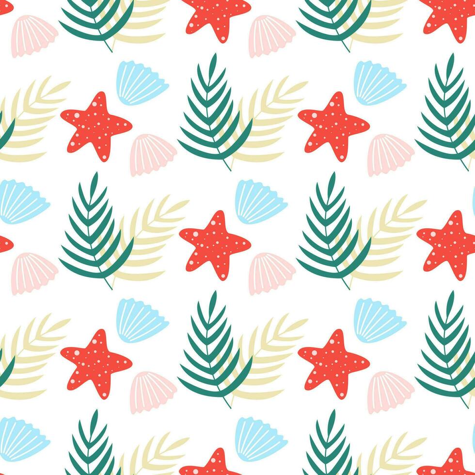 Hand drawn cute summer seamless pattern vector