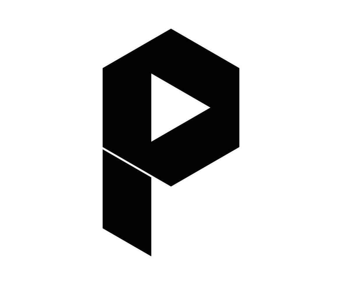 P play logo design vector template