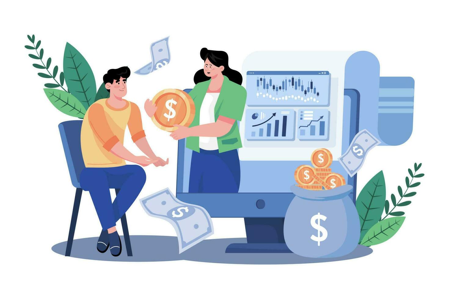Mutual funds allow investors to pool money to invest in a variety of securities. vector