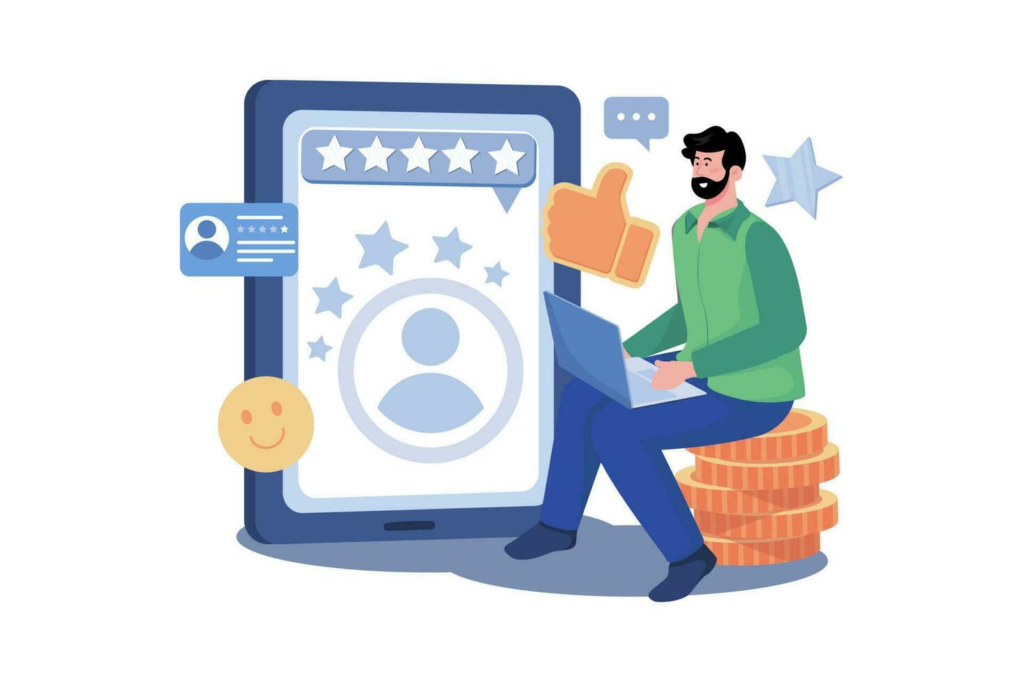 Customer service representative improving customer satisfaction rates. vector