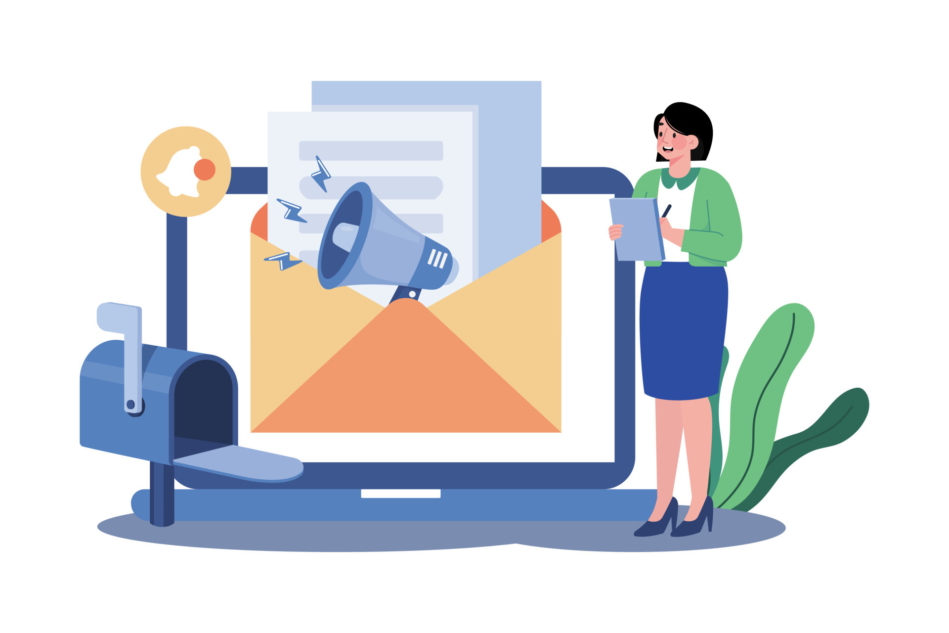 Email marketer optimizing emails for search engines. 24359741 Vector