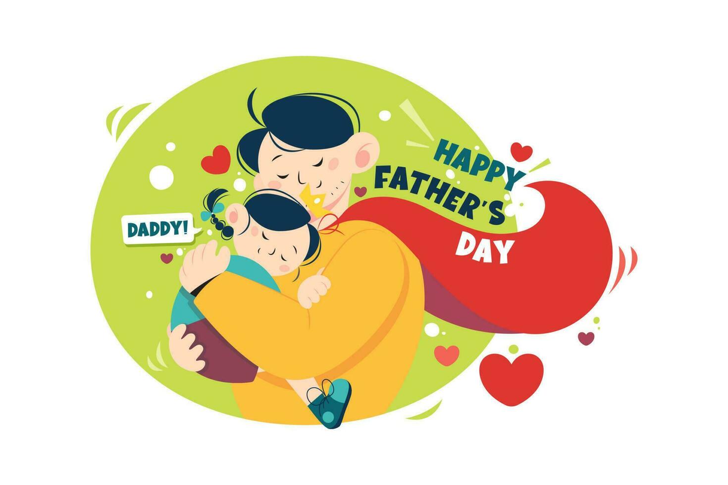 Happy Father Day Illustration concept on white background vector