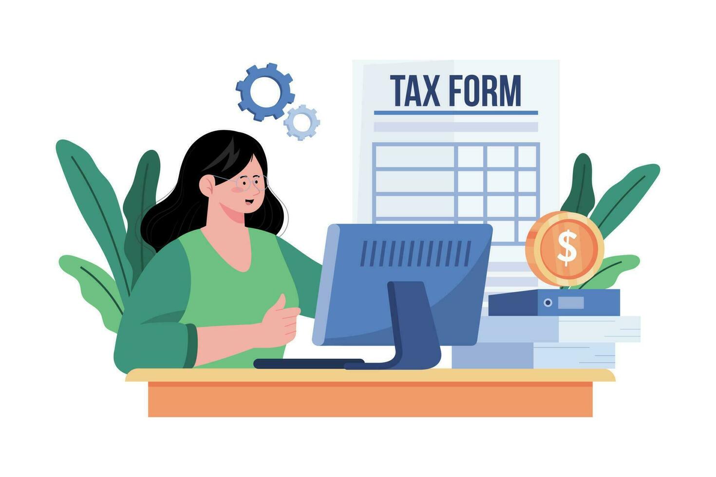 Accountants maintain financial records and prepare tax returns. vector