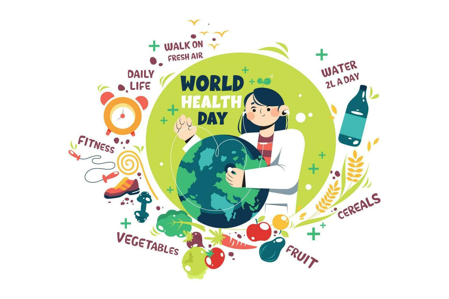 World Health Day Illustration concept on white background vector